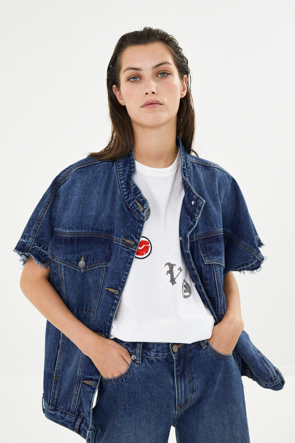 Mir denimvest - Washed Indigo